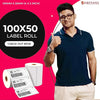 Shreyans (100x50) 4"x2" Direct Thermal Labels | 200 Labels in One Winding | No Fade Guarantee for 6 Months