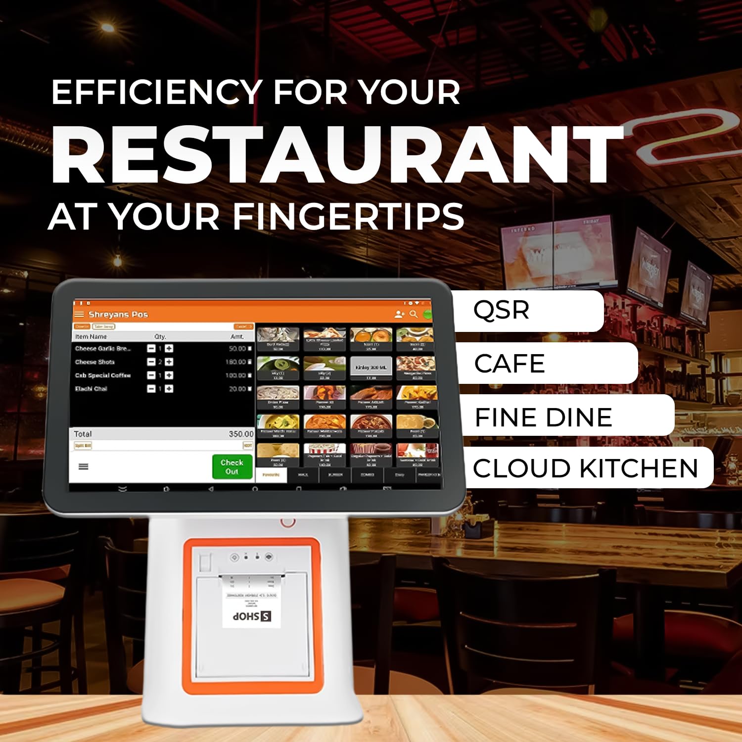 15.6 Inch Touch POS Machine with Free Billing Software & 80mm Inbuilt ...