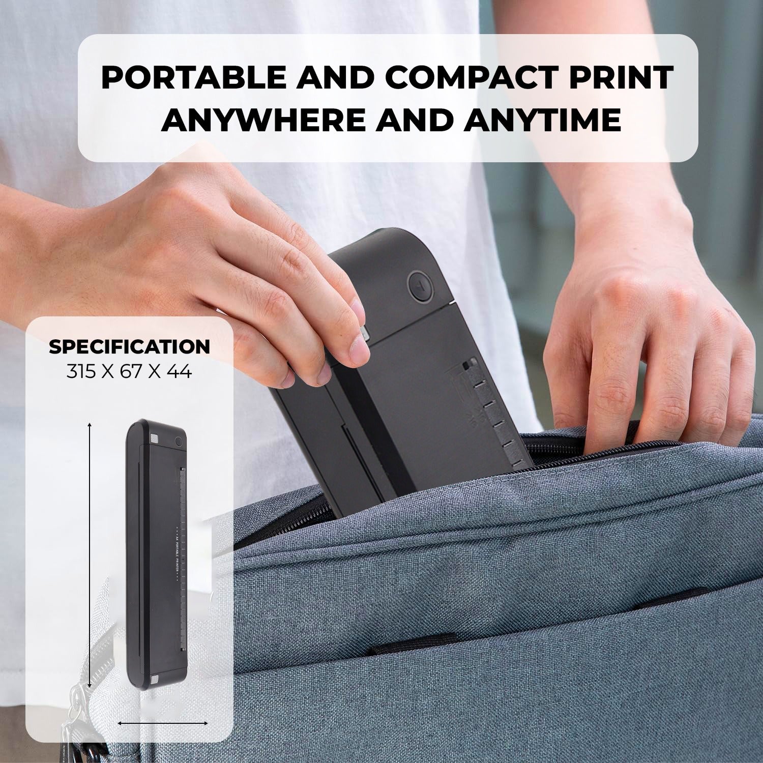 SHREYANS Professional A4 Size Mini Printer for Durable & Long Lasting Prints | Compatible with Mobile & Windows